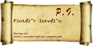 Pintér István névjegykártya