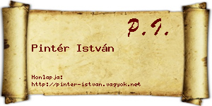 Pintér István névjegykártya